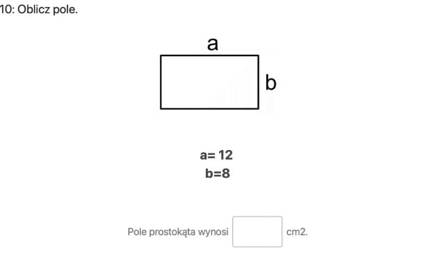 Quiz: Pole kwadratu, pole prostokąta