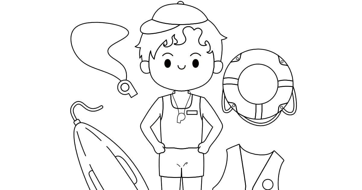 Kolorowanki online: Zawody: Ratownik