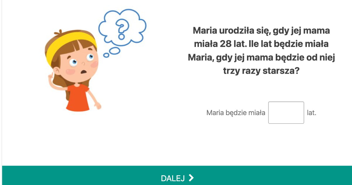 Zadanie tekstowe: obliczanie wieku