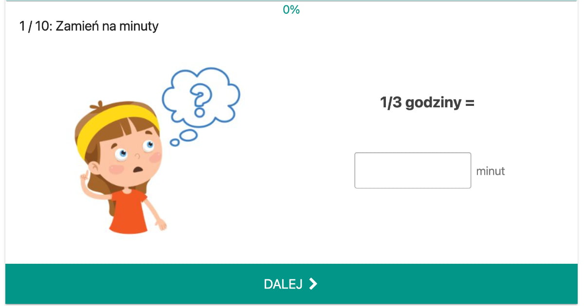 Quiz: Zamiana na minuty