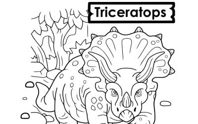 Kolorowanki online: Dinozaur: Rogaty Triceratops
