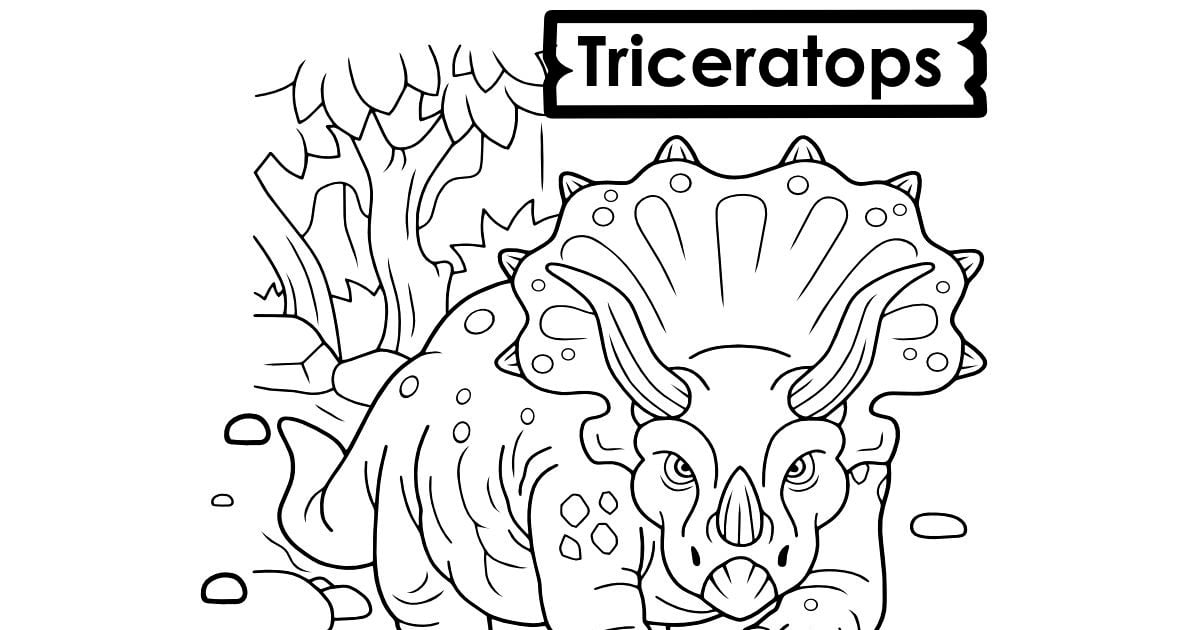 Kolorowanki online: Dinozaur: Rogaty Triceratops
