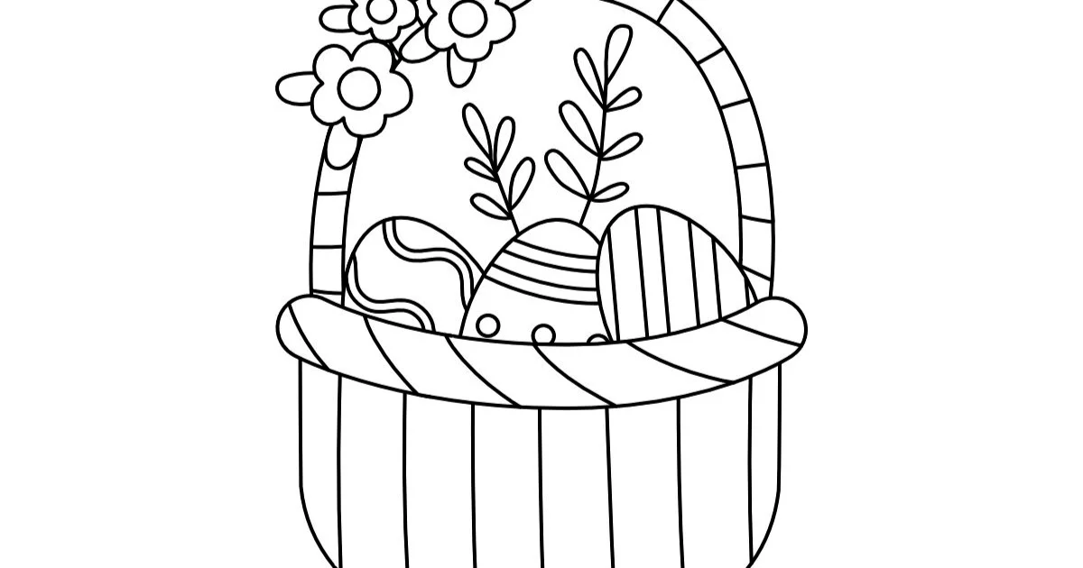 Kolorowanki online: Koszyczek wielkanocny