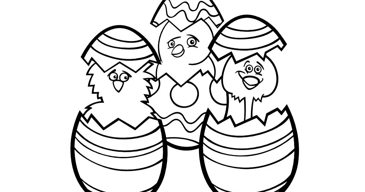 Kolorowanki online: Kurczaczki wielkanocne