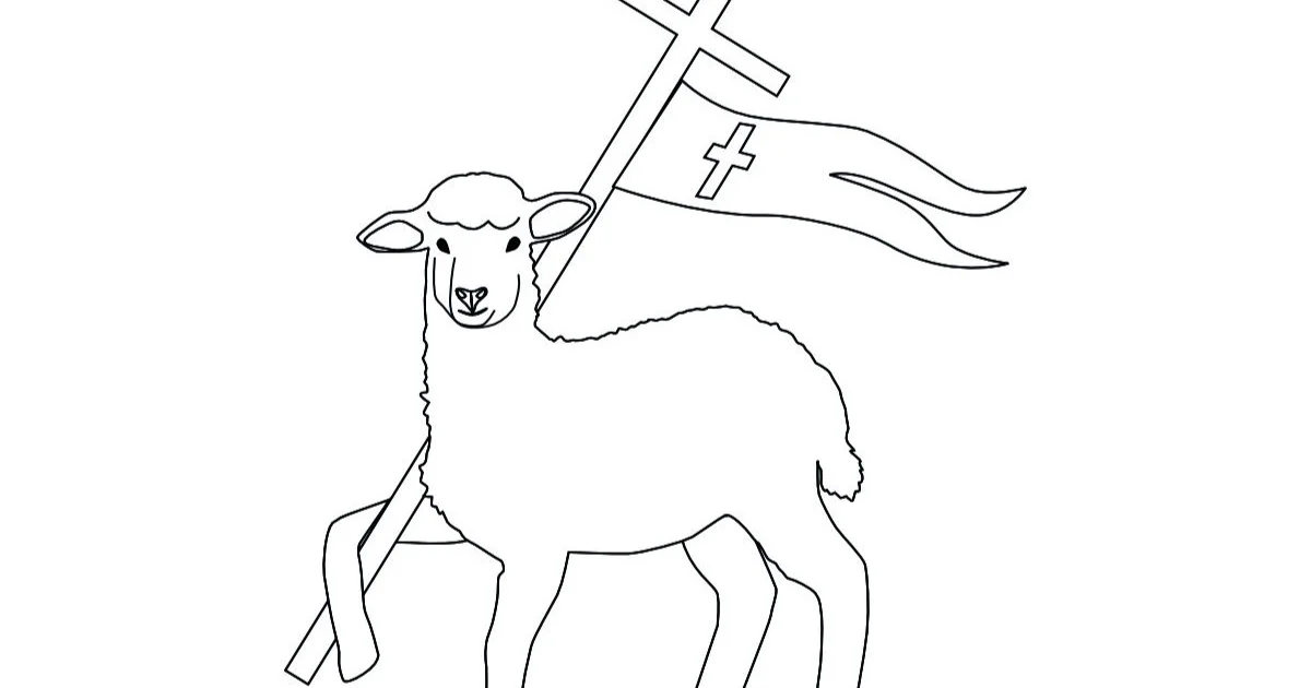 Kolorowanki online: Baranek Wielkanocny