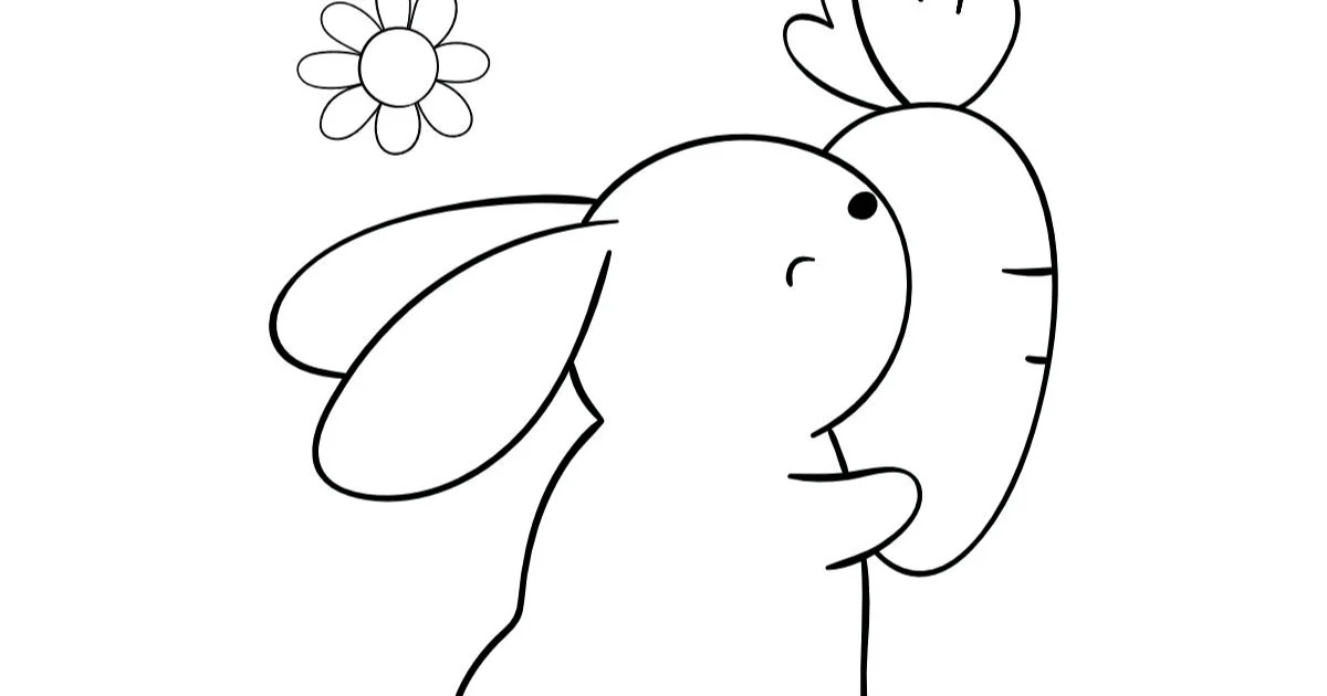 Kolorowanki online: Zajączek z marchewką