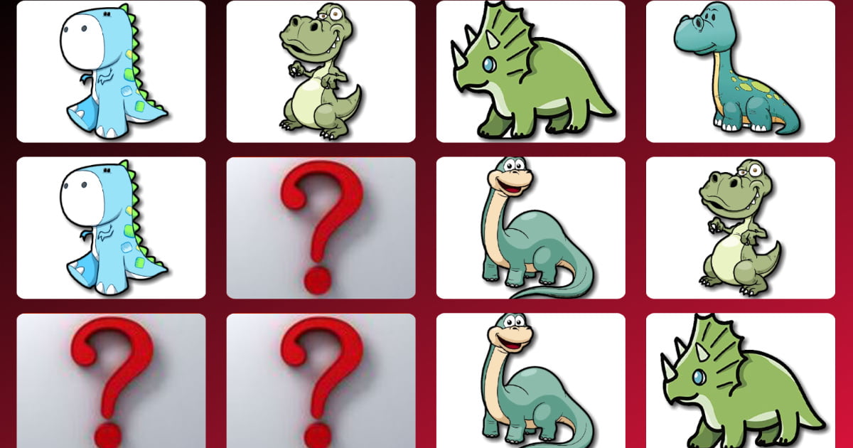 Gra online: Memory z dinozaurami
