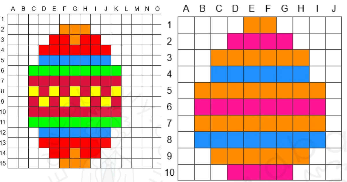 Karty pracy: Kodowanie: Dyktando graficzne: Pisanki