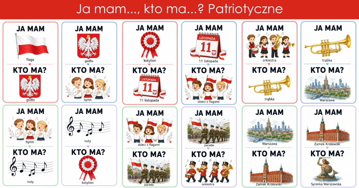 Karty pracy: Ja mam, kto ma: Patriotyczne
