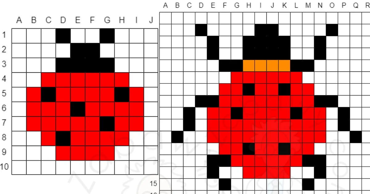 Karty pracy: Kodowanie: Dyktando graficzne: Biedronki