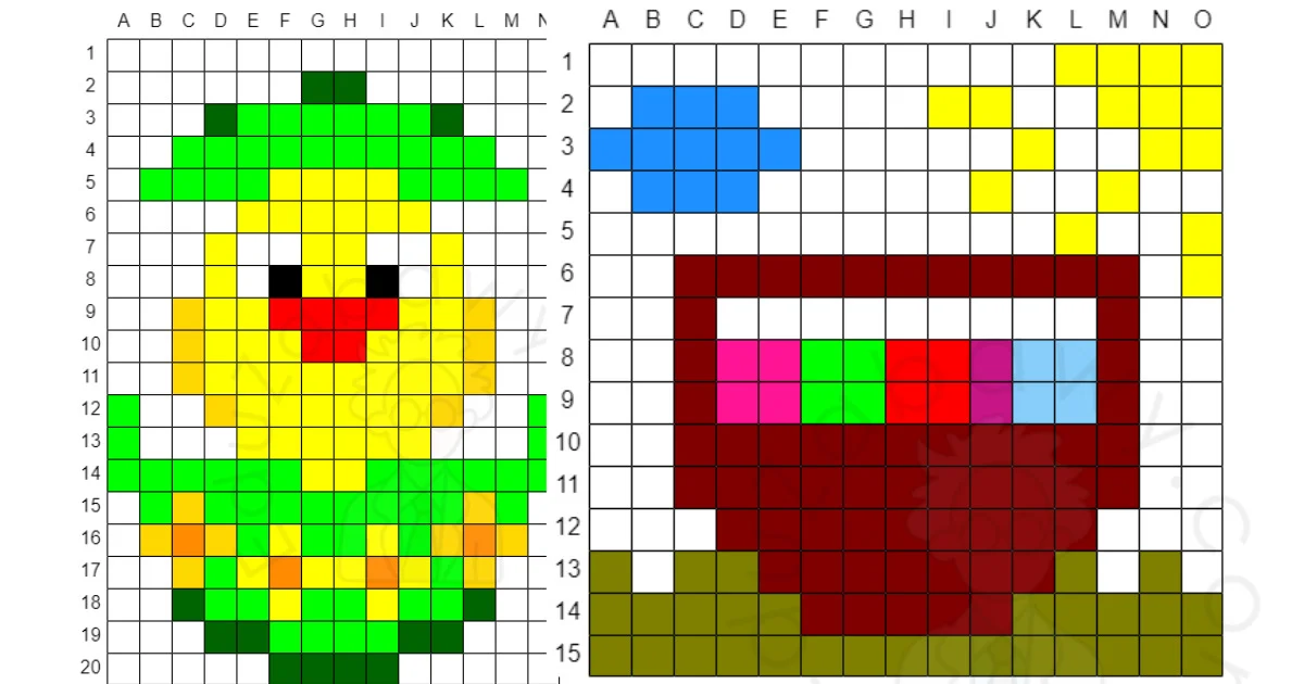 Karty pracy: Kodowanie: Dyktando graficzne: Wielkanoc