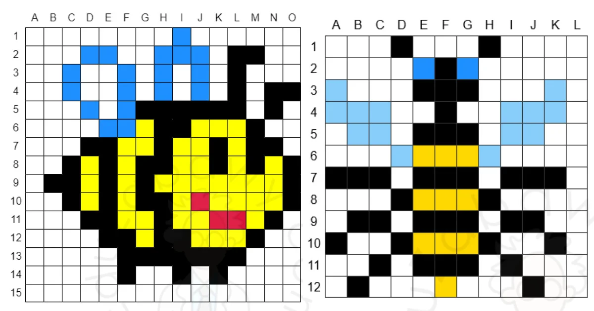 Karty pracy: Kodowanie: Dyktando graficzne: Pszczoła