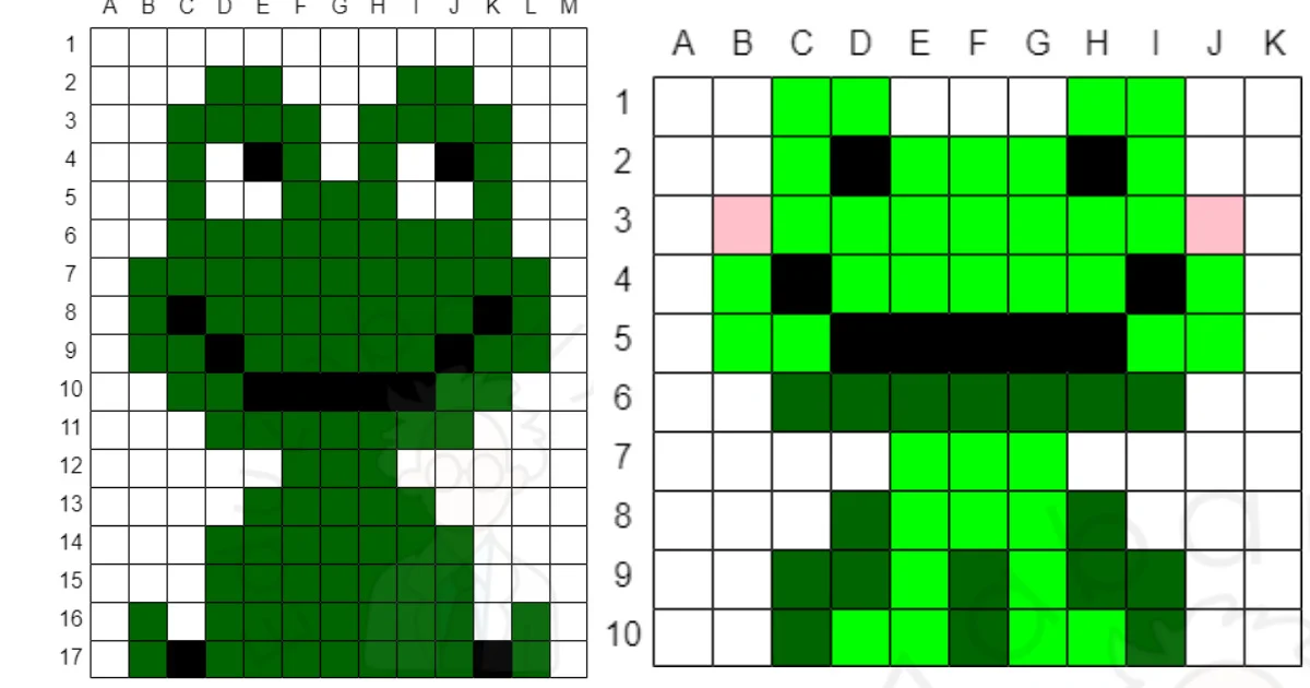 Karty pracy: Kodowanie: Dyktando graficzne: Żaba