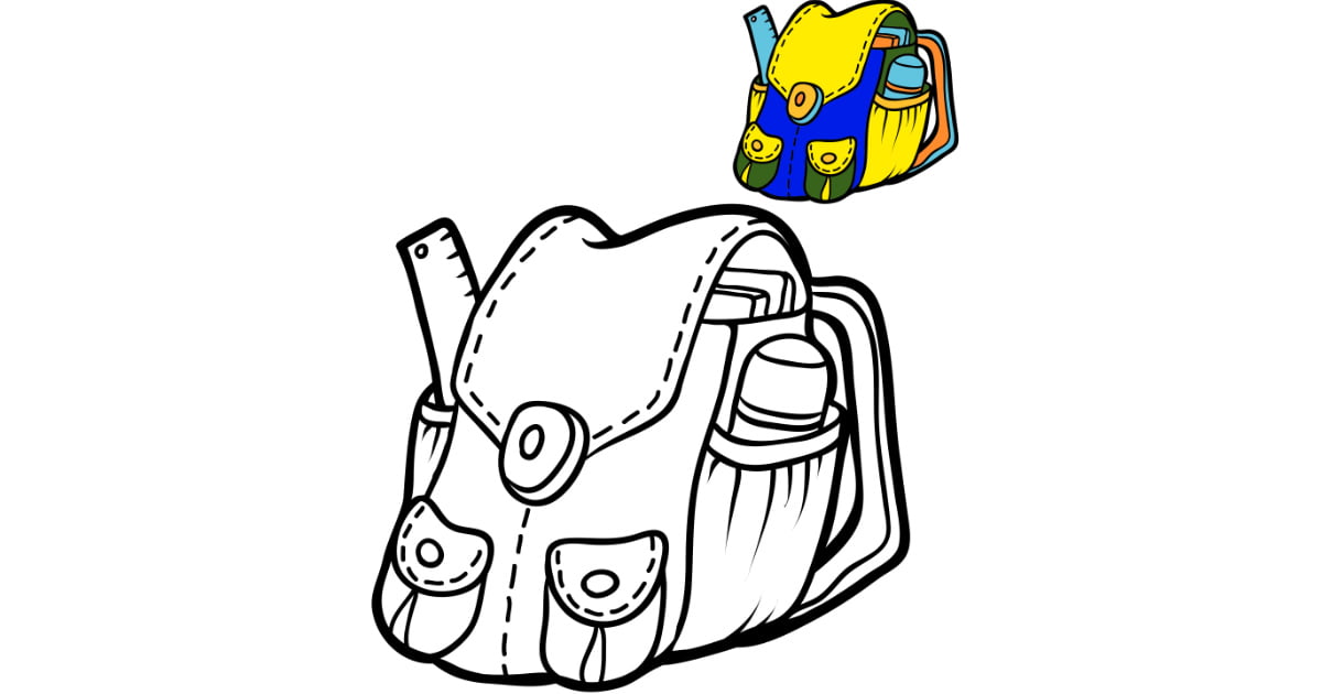 Karty pracy: Pokoloruj według kodu: Szkoła / przybory szkolne