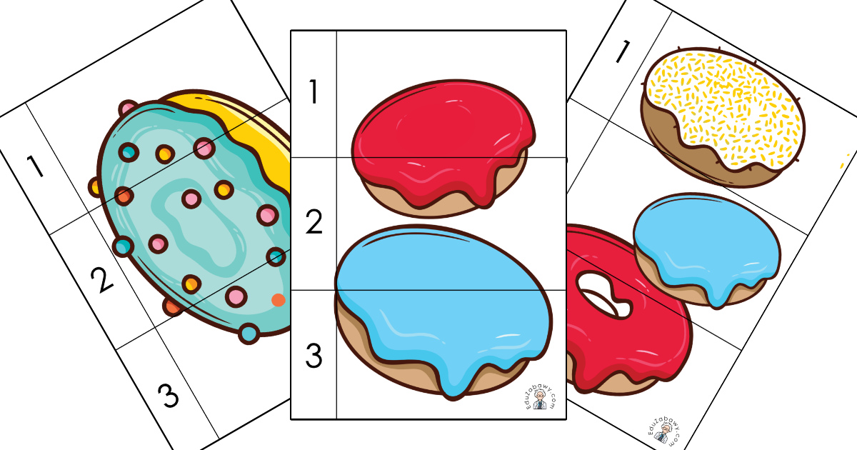 Karty pracy: Puzzle 3 elementy: Tłusty Czwartek