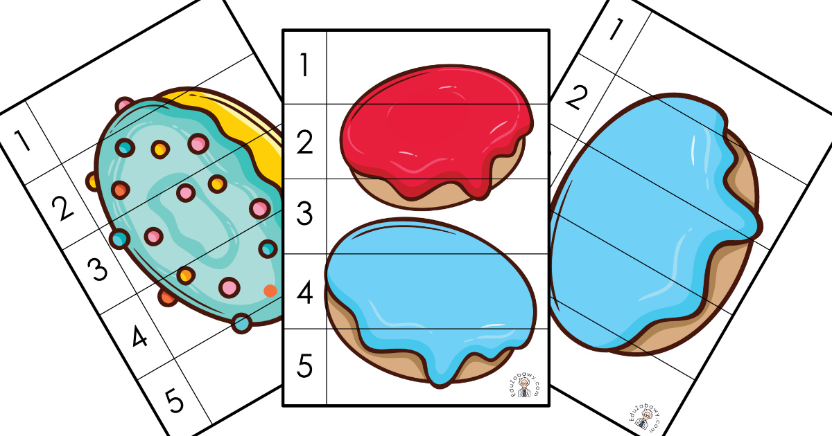 Karty pracy: Puzzle 5 elementów: Tłusty Czwartek