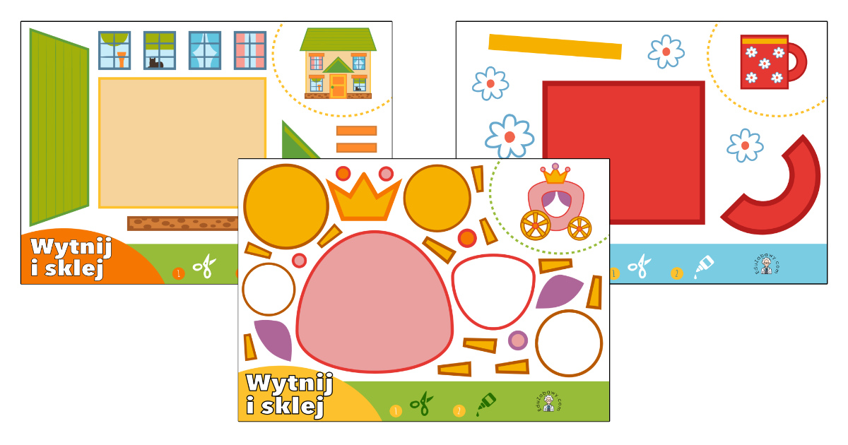 Karty pracy: Wytnij i sklej: Na Dzień Babci