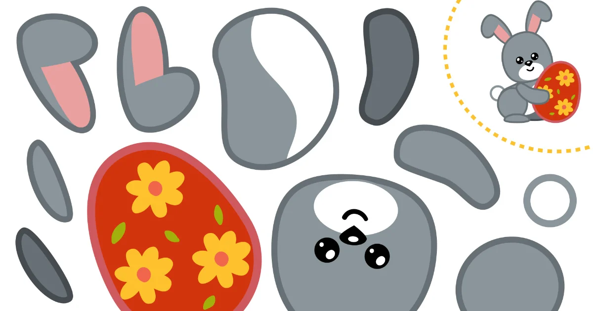 Karty pracy: Wytnij i sklej: Wielkanoc