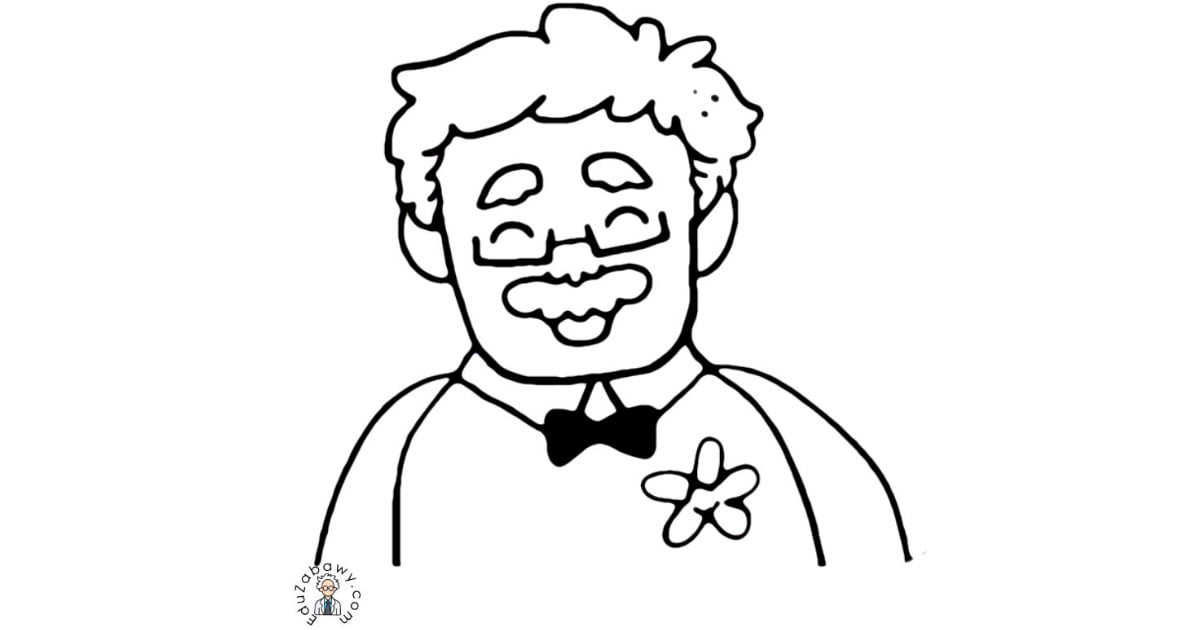 Kolorowanka online: Uśmiechnięty Dziadek