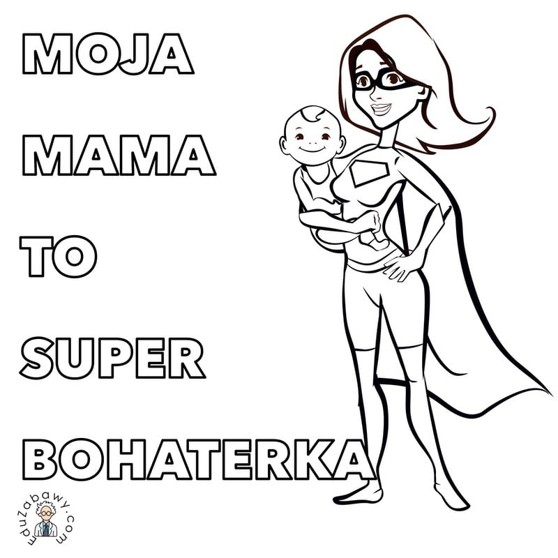 Kolorowanka online: Mama Superbohaterka