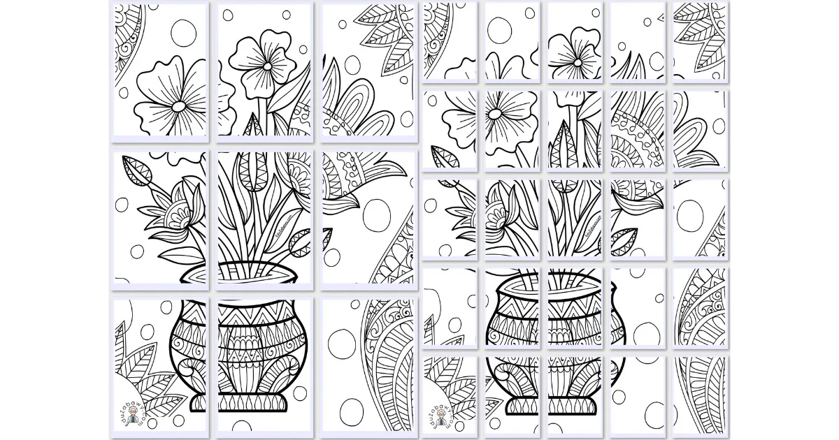 Kolorowanki XXL: Kwiaty w wazonie