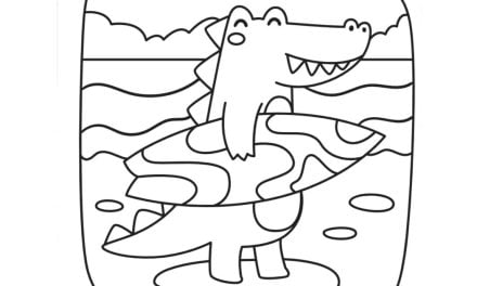 Kolorowanka online: Krokodyl na plaży