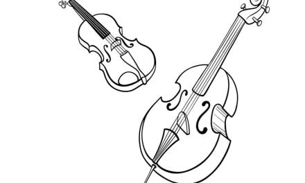Kolorowanka online: Wiolonczela i skrzypce