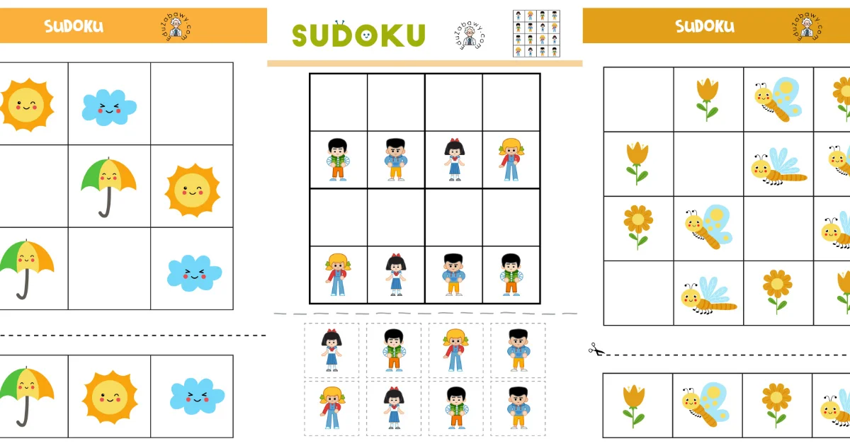 Karty pracy: Sudoku: Wiosna