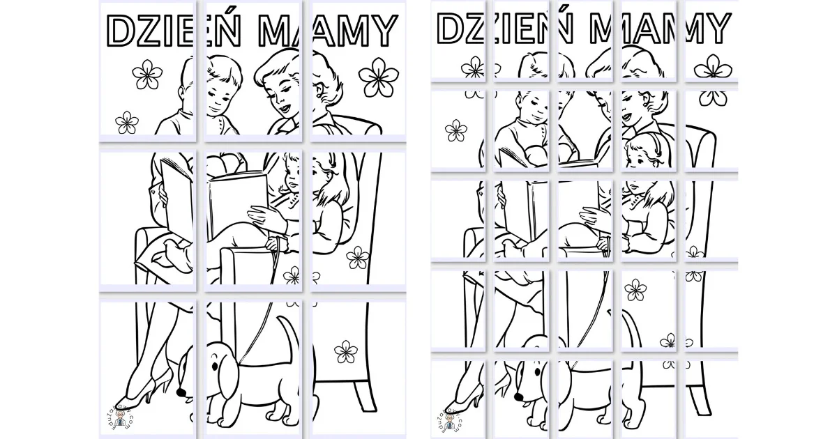 Kolorowanki XXL: Mama z dziećmi