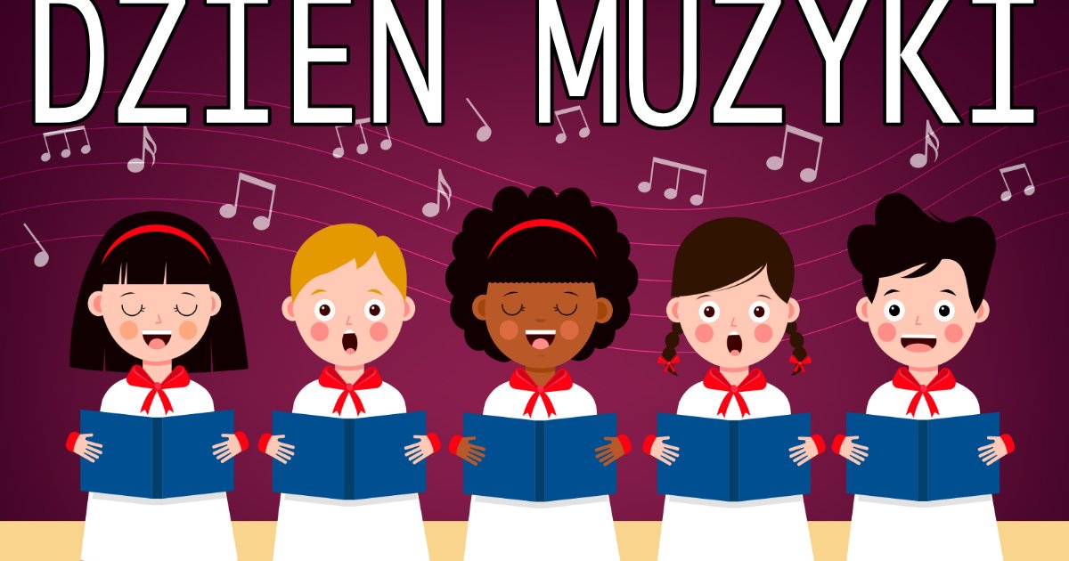 Plakat na Dzień muzyki z chórem