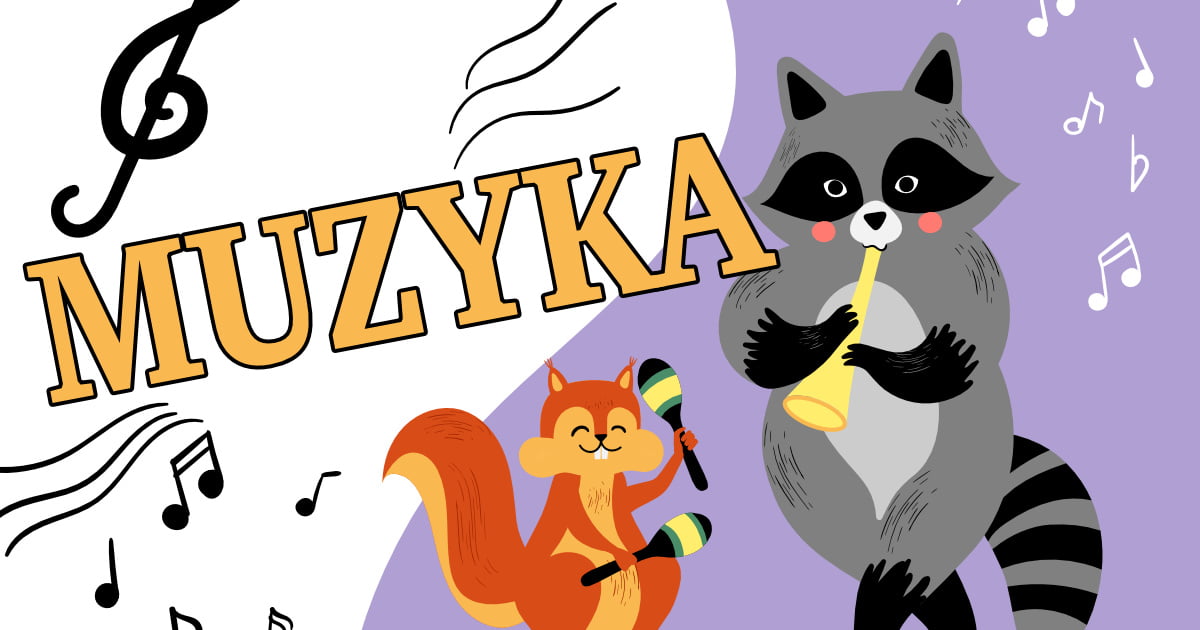 Plakat z grającymi zwierzętami