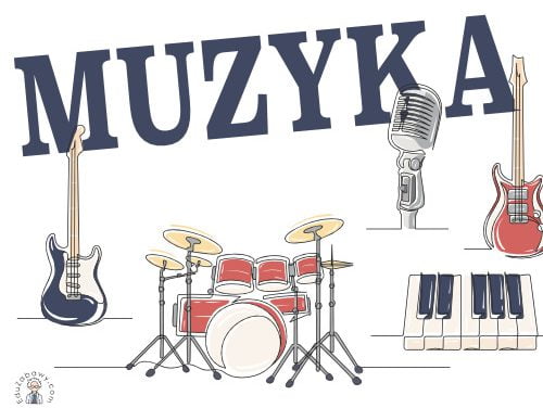 Plakat z instrumentami muzycznymi