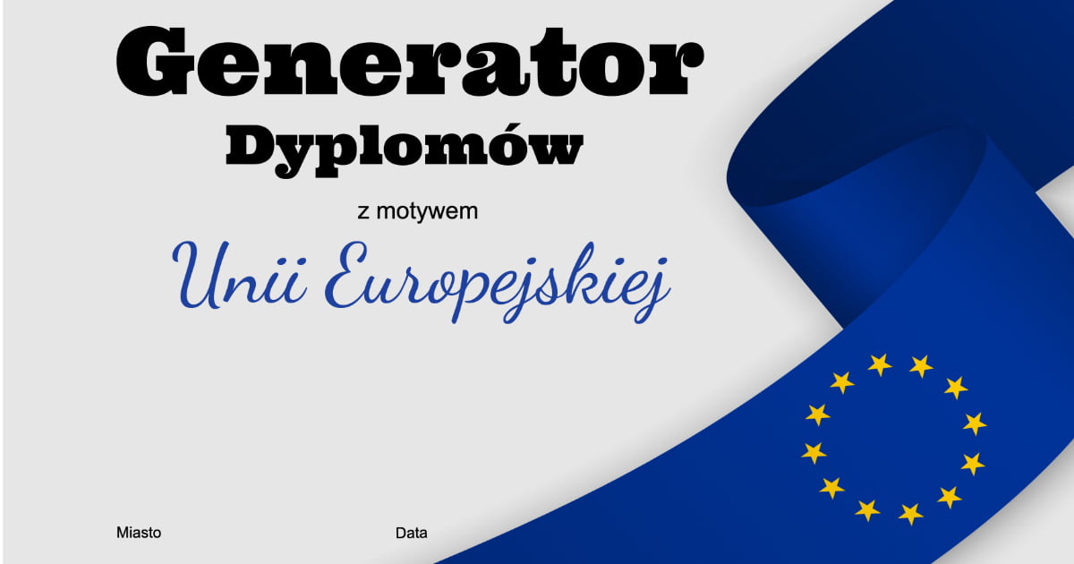 Generator dyplomów z motywem Unii Europejskiej