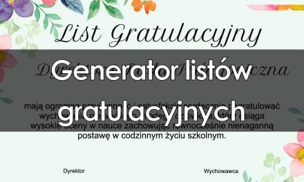 Generator listów gratulacyjnych dla rodziców