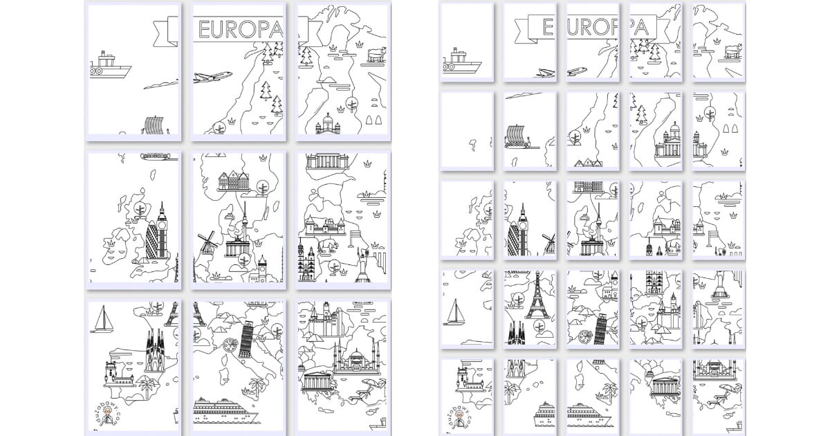 Kolorowanki XXL: Mapa Europy