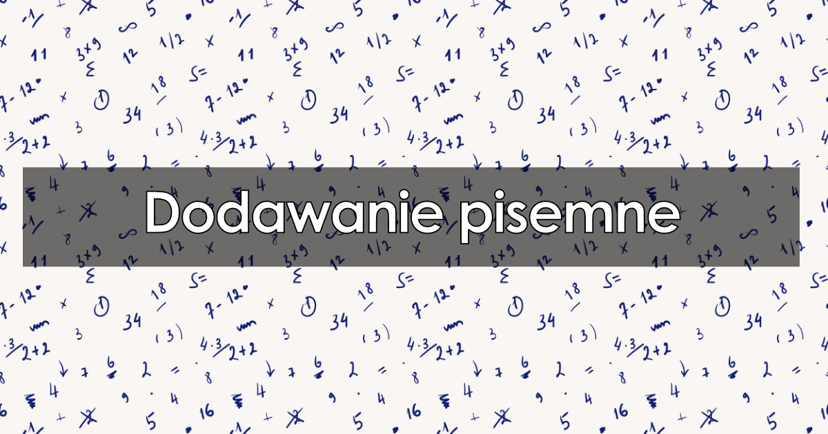 Dodawanie pisemne