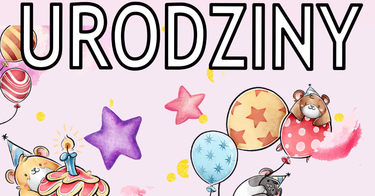 Plakat na urodziny z balonami