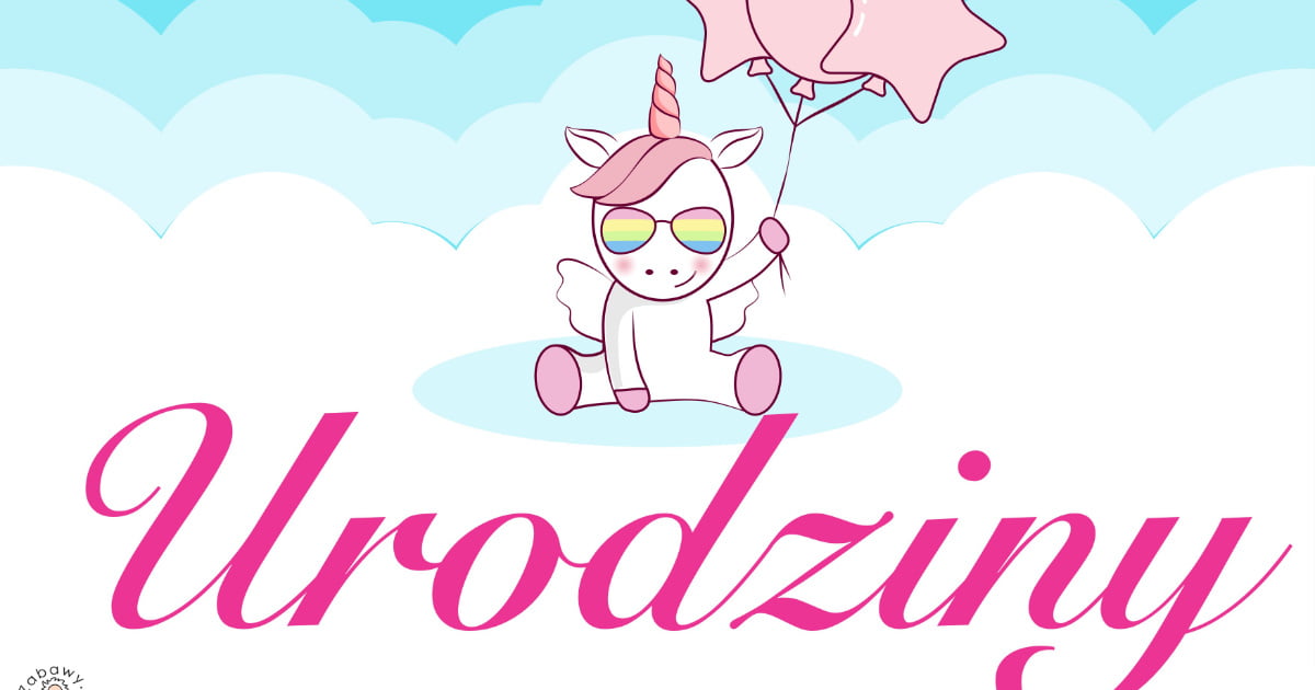 Plakat: Urodziny z jednorożcem