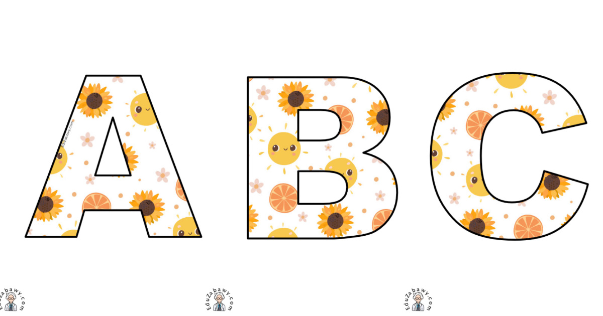 Słoneczniki: litery duże