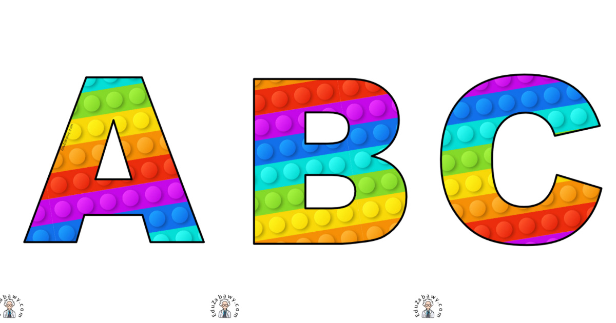 Tęczowa wyciskanka: litery duże
