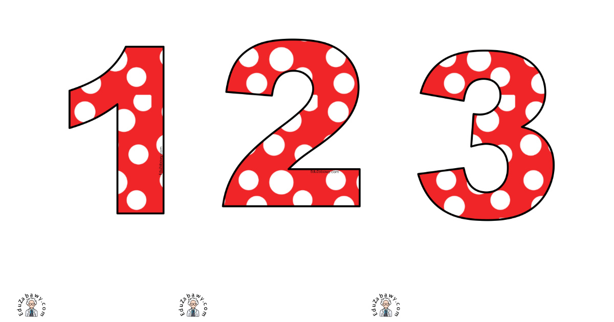 Czerwone kropki: Cyfry i znaki specjalne