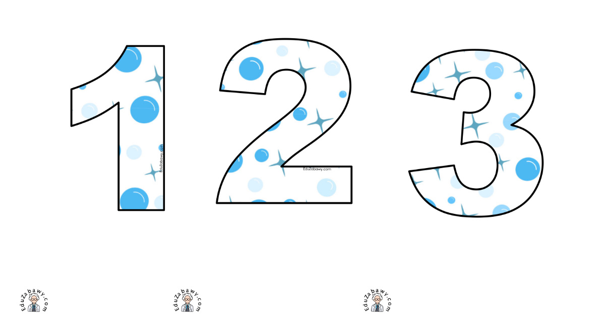 Krople wody: Cyfry i znaki specjalne