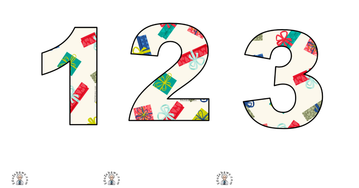 Prezenty: Cyfry i znaki specjalne
