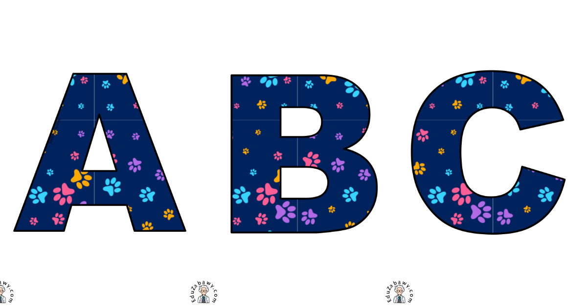 Psie łapki: litery duże