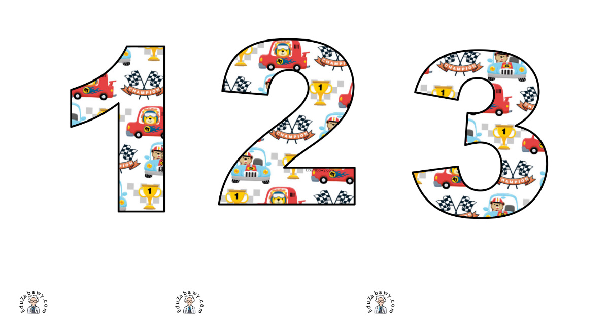 Wyścigówki: Cyfry i znaki specjalne