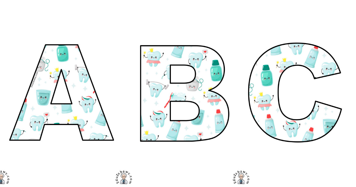 Zdrowe zęby: litery duże