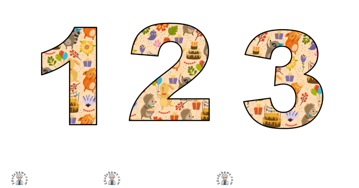 Zwierzęta na urodzinach: Cyfry i znaki specjalne