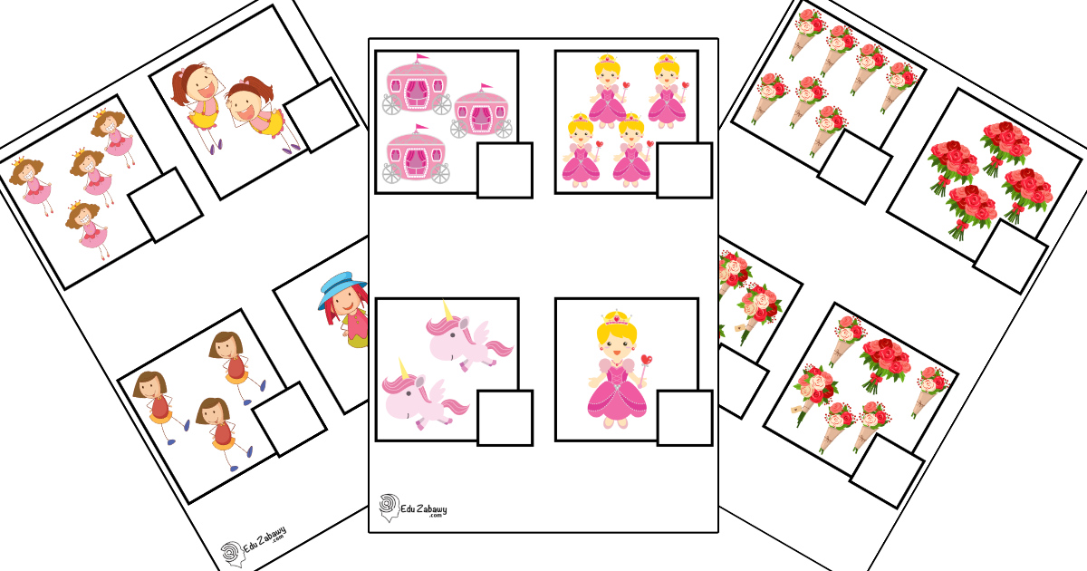 Karty pracy: Policz obrazki: Dzień Dziewczynek