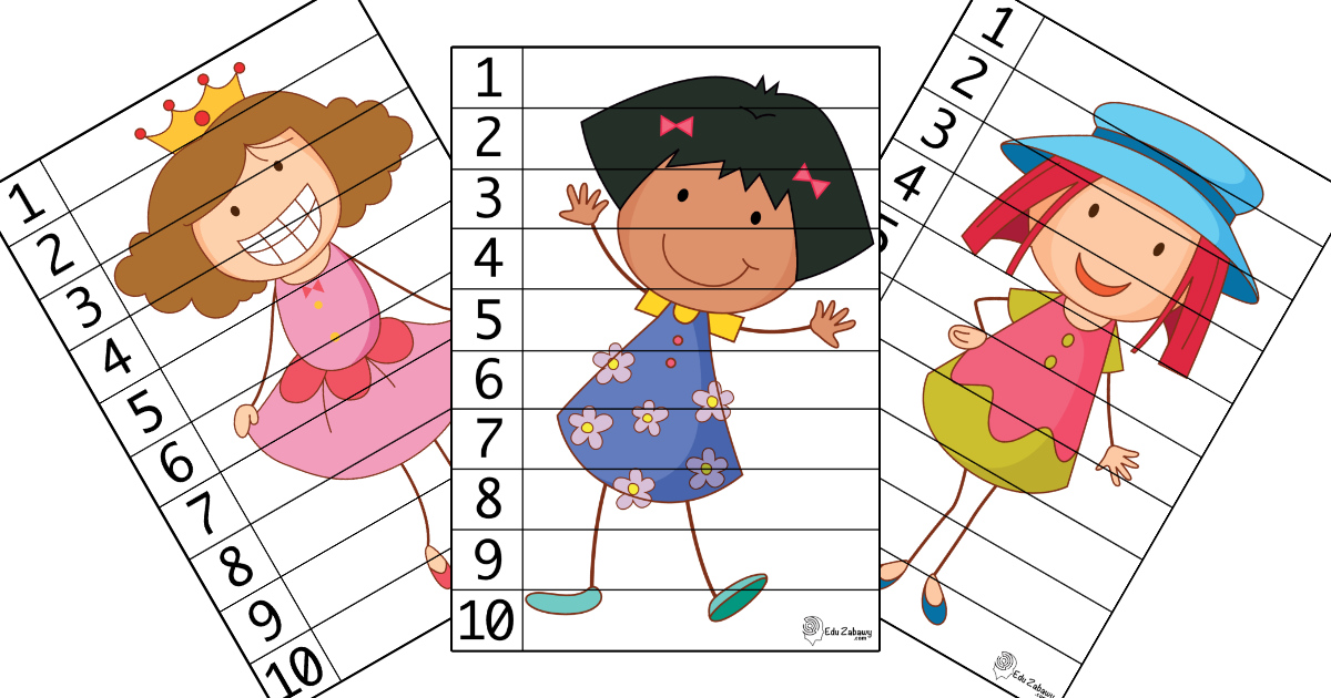 Karty pracy: Puzzle 10 elementów: Dzień Dziewczynek