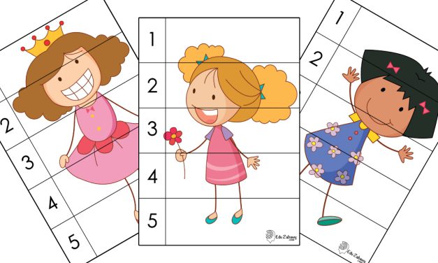 Karty pracy: Puzzle 5 elementów: Dzień Dziewczynek
